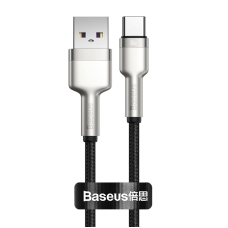 Кабель USB/Type-C 0.25 м Baseus Metal 66 Вт чорний зі сріблястим