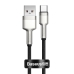 Кабель USB/Type-C 0.25 м Baseus Metal 66 Вт чорний зі сріблястим Кабель USB/Type-C 0.25 м Baseus Metal 66 Вт чорний зі сріблястим