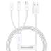 Кабель 3в1 USB/Apple Lightning+Type-C+microUSB 1 м Baseus Superior 3.5 A білий Кабель 3в1 USB/Apple Lightning+Type-C+microUSB 1 м Baseus Superior 3.5 A білий