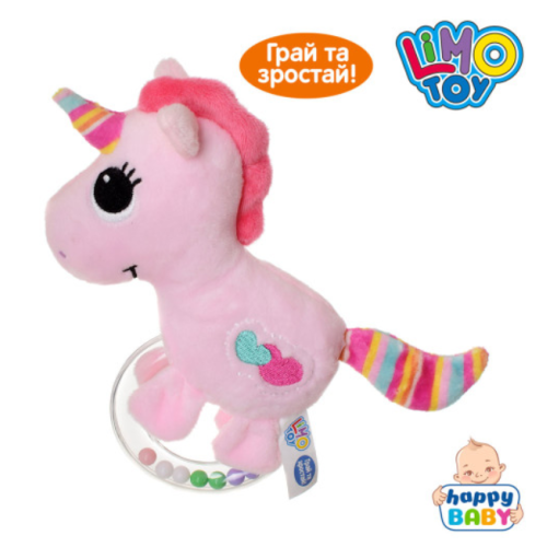 Брязкальце з ручкою 18 см Єдиноріг Limo Toy C08180CN-3 рожевий new