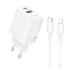 Зарядний пристрій з кабелем USB+Tурe-C/Apple Lightning 1 м BOROFONE ВN29 30 W 2.5 А 12 V білий Зарядний пристрій з кабелем USB+Tурe-C/Apple Lightning 1 м BOROFONE ВN29 30 W 2.5 А 12 V білий
