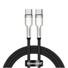 Кабель Type-C/Type-C 1 м Baseus Cafule Series Metal 100 Вт 5 А чорний