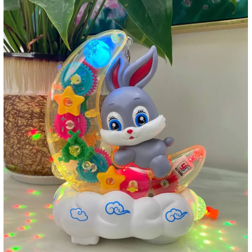 Дитячий музичний нічник Зайчика на Місяці Moon Rabbit Дитяча іграшка з підсвічуванням та світловими ефектами new