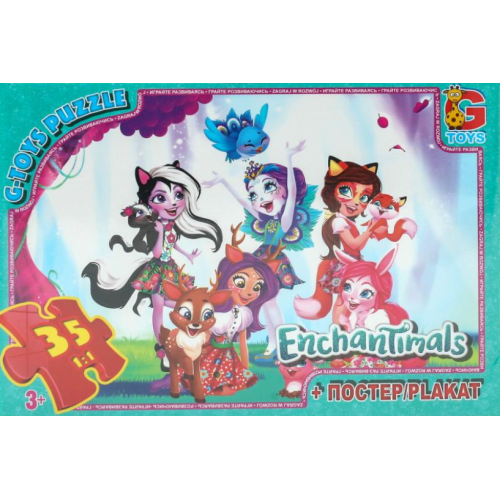 Пазли класичні 35 елементів G-Toys GP-EA201 Enchantimals з постером new