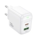Зарядний блок живлення USB+Type-C BOROFONE BAS44A Potential 20 W 12 V 1.67 A білий Зарядний блок живлення USB+Type-C BOROFONE BAS44A Potential 20 W 12 V 1.67 A білий