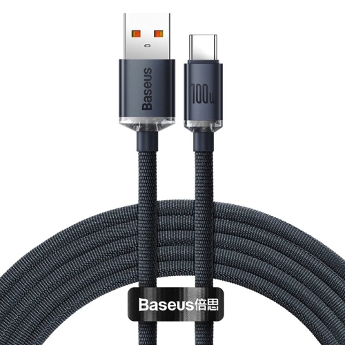 Кабель USB/Type-C 2 м Baseus Crystal Shine 100 Вт чорний