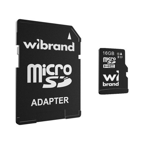 Карта пам'яті 16 GB Wibrand МicroSDНC UHS-I Сlass 10 з адаптером чорний