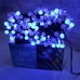 / Світлодіодна гірлянда-нитка чорний дріт 200 LED Xmas біла матова 12.5 м 8 режимів синій