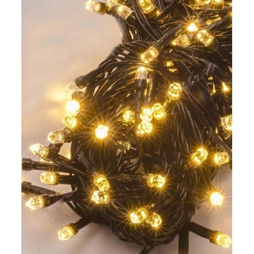 / Світлодіодна гірлянда-нитка чорний дріт 400 LED Xmas рубінка 16.5 м 8 режимів теплий білий