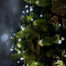Світлодіодна гірлянда-нитка чорний дріт 400 LED Xmas рубін 16.5 м 8 режимів білий