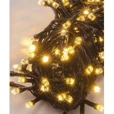 / Світлодіодна гірлянда-нитка чорний дріт 300 LED Xmas рубінка 14 м 8 режимів теплий білий