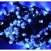 / Світлодіодна гірлянда-нитка чорний дріт 400 LED Xmas рубінка 25 м 8 режимів синій / Світлодіодна гірлянда-нитка чорний дріт 400 LED Xmas рубінка 25 м 8 режимів синій