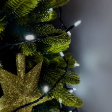 Світлодіодна гірлянда-нитка чорний дріт 400 LED Xmas свічка матова 20 м 8 режимів білий