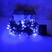 / Світлодіодна гірлянда-нитка чорний дріт 200 LED Xmas матова 9.5 м 8 режимів синій