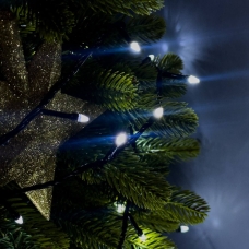 Світлодіодна гірлянда-нитка чорний дріт 400 LED Xmas конус 16 м 8 режимів білий