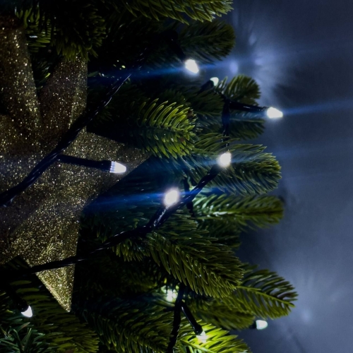 Світлодіодна гірлянда-нитка чорний дріт 400 LED Xmas конус 16 м 8 режимів білий