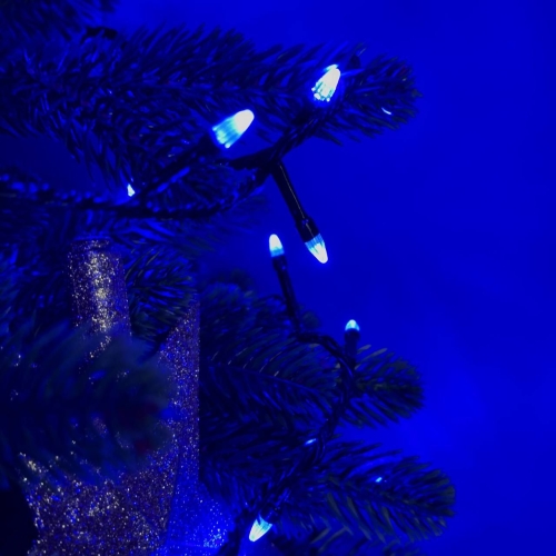 Світлодіодна гірлянда-нитка чорний дріт 400 LED Xmas конус 15 м 8 режимів синій