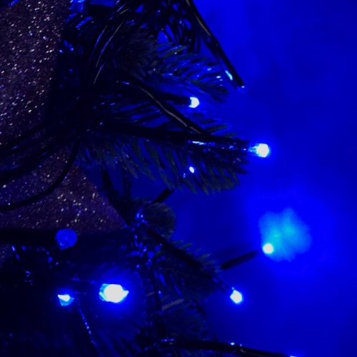 Світлодіодна гірлянда-нитка чорний дріт 100 LED Xmas ліхтарики 5 м 8 режимів синій