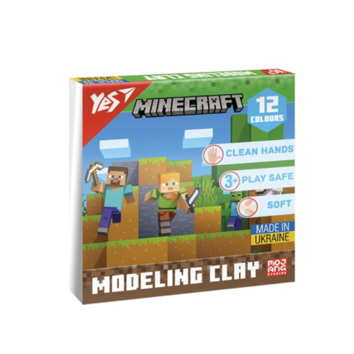 Набір пластиліну 12 кольорів Yes 540668 Minecraft зі стеком