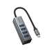 USB-хаб зовнішній 4 порти HOCO HB1C Type-C 0.2 м сірий USB-хаб зовнішній 4 порти HOCO HB1C Type-C 0.2 м сірий