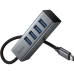 USB-хаб зовнішній 4 порти HOCO HB1C Type-C 0.2 м сірий USB-хаб зовнішній 4 порти HOCO HB1C Type-C 0.2 м сірий