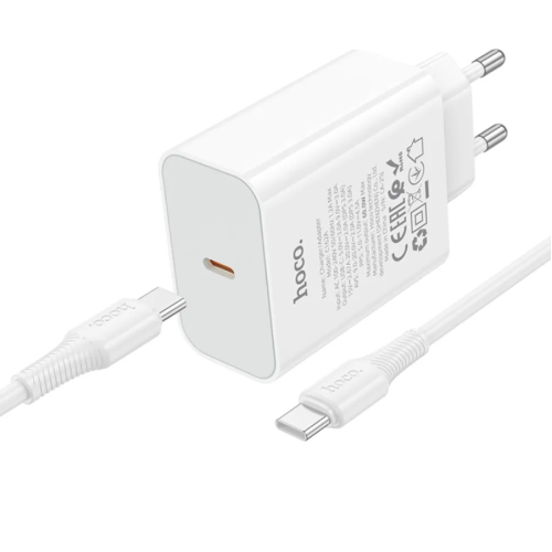 Зарядний пристрій з кабелем Type-C/Type-C 1 м HOCO C162A Source 40 W 20 V 2 А білий