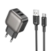Зарядний пристрій з кабелем 2xUSB/Type-C 1 м BOROFONE BAS51A Absolute 12 W 5 V 2.4 А чорний Зарядний пристрій з кабелем 2xUSB/Type-C 1 м BOROFONE BAS51A Absolute 12 W 5 V 2.4 А чорний