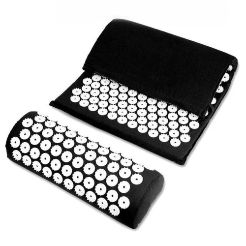 Масажний ортопедичний килимок Медика Acupressure Mat 65 х 41 з подушкою чорний