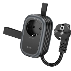 Мережевий фільтр-подовжувач 1 розетка HOCO NS7 Sharp 2хUSB/Type C 1.1 м чорний