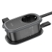 Мережевий фільтр-подовжувач 1 розетка HOCO NS7 Sharp 2хUSB/Type C 1.1 м чорний