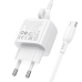 Зарядний пристрій з кабелем 2xUSB/Type-C 1 м BOROFONE BAS41A Potential 12 W 5 V 2 А білий Зарядний пристрій з кабелем 2xUSB/Type-C 1 м BOROFONE BAS41A Potential 12 W 5 V 2 А білий