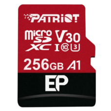 Карта пам'яті 256 GВ Patriot EP Series МicroSDXC UHS-I (U3) Сlass 10 з адаптером чорний з червоним