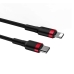 Кабель Type-C /Apple Lightning 1 м Baseus Cafule 18 Вт 2.4 А чорний з червоним Кабель Type-C /Apple Lightning 1 м Baseus Cafule 18 Вт 2.4 А чорний з червоним