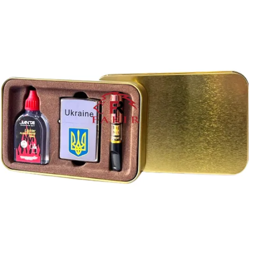 / Подарочная зажигалка бензиновая Украина+бензин+мудштук new