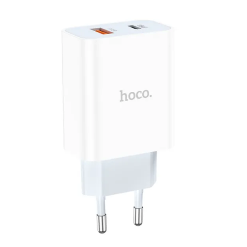 Зарядний блок живлення USB+Type-C HOCO C97A 20 W 12 V 1.67 A білий