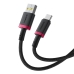 Кабель USB/Type-C 1 м Baseus Dura 60 Вт чорний з червоним