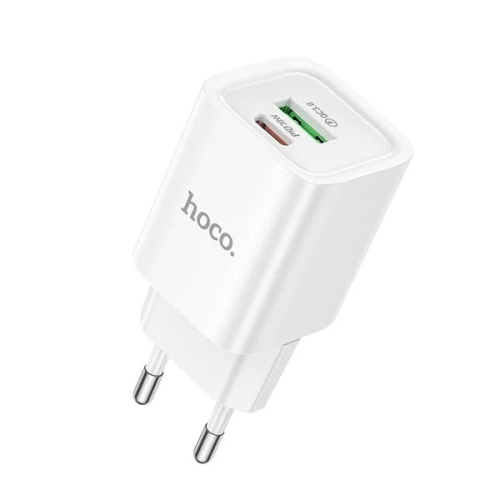 Зарядний блок живлення USB+Type-C HOCO C149A Charm 30 W 12 V 2.5 A білий