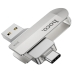 Флеш пам'ять USB 32 GB Hoco UD10 Wise Type-C+USB 3.0 сріблястий Флеш пам'ять USB 32 GB Hoco UD10 Wise Type-C+USB 3.0 сріблястий