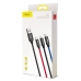 Кабель 3в1 USB/Apple Lightning+Type-C+microUSB 0.3 м Baseus Three Primari Colors 3.5 A чорний Кабель 3в1 USB/Apple Lightning+Type-C+microUSB 0.3 м Baseus Three Primari Colors 3.5 A чорний