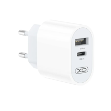 Зарядний блок живлення Type-C+USB XO L97 12 W 2.4 A білий