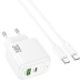 Зарядний пристрій з кабелем Type-C+USB/Type-C 1 м HOCO CS55A Surplus 30 W 5 V 3 А білий Зарядний пристрій з кабелем Type-C+USB/Type-C 1 м HOCO CS55A Surplus 30 W 5 V 3 А білий