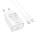 Зарядний пристрій з кабелем Type-C/Apple Lightning 1 м HOCO C143A Benefit 20 W 5 V 3 A білий Зарядний пристрій з кабелем Type-C/Apple Lightning 1 м HOCO C143A Benefit 20 W 5 V 3 A білий