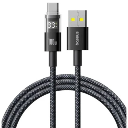 Кабель USB/Type-C 1 м Baseus Display 2 з дисплеєм 100 Вт чорний