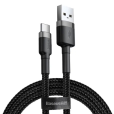 Кабель USB/Type-C 0.5 м Baseus Cafule 3 А чорний з сірим