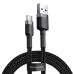 Кабель USB/Type-C 0.5 м Baseus Cafule 3 А чорний з сірим