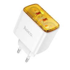 Зарядний блок живлення 2xType-C HOCO CS43A Smart 45 W білий