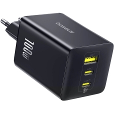 Зарядний блок живлення 2хType-C+USB Baseus FE11 EnerFill 100 W 20 V 3 A чорний