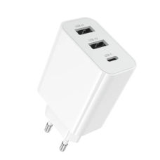 Зарядний блок живлення 2xUSB+Type-C BOROFONE BA105A Stellar 15 W 5 V 3 A білий