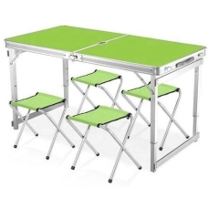 Стіл складаний для пікніка посилений Grand Picnic GP4262 120 х 60 см 4 стільці зелений