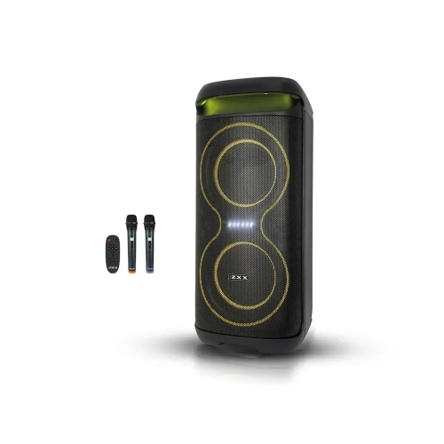Колонка портативна з 2 мікрофонами ZXX 5570 Bluetooth LED FM чорний